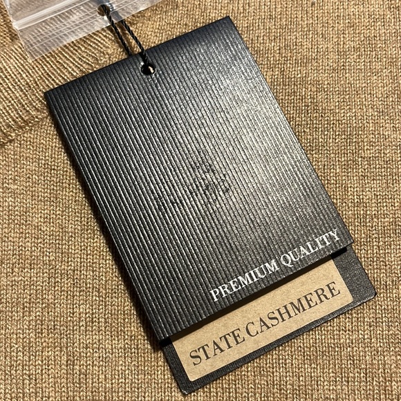 STATE CASHMERE Classic Sleeveless Sweater Vest 100% Pure Cashmere V-Neck L - Picture 3 of 11